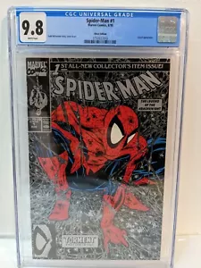 SPIDER-MAN #1 CGC 9.8 WHITE PAGES // POLY-BAGGED SILVER EDITION 1990 - Picture 1 of 3