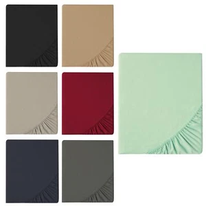 Spannbettlaken Baumwolle Mako Satin Rundumgummi Betttuch Uni Luxury aqua-textil - Bild 1 von 49