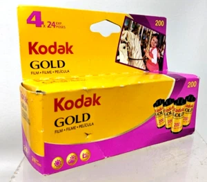 Película de impresión en color Kodak Gold 200 35 mm 4 rollos 24 exp 2013 sellada - Imagen 1 de 2