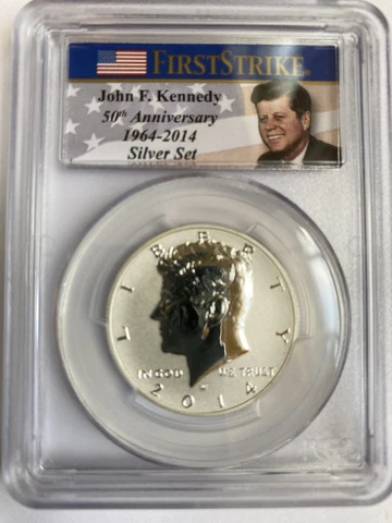 2014 W PR70 Silver Reverse Proof Kennedy Half Dollar 50th Anniv Set First Strike Cover