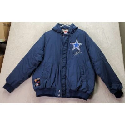 Dallas Cowboys De Colección Swingster Chaqueta de Fútbol para Hombres Grande Azul Marino Troy Aikman RARA Foto 1 de 4