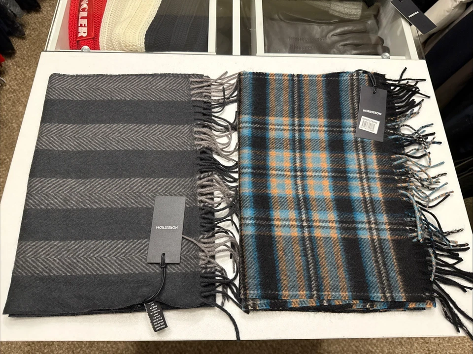 Nordstrom 羊毛羊绒 50/50 冬季围巾 2 件套全新带标签 198 美元 — 第 1/1 张图片