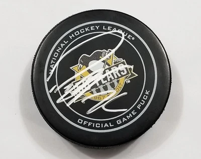 PATRIC HORNQVIST Signed 50th Ann.  CUP YEAR Pittsburgh Penguins Hockey Game Puck - Image 1 of 2