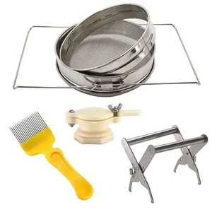 Premium Honey Harvesting Set Double Sieve Frame Holder and Honey Gate Valve - Bild 1 von 13