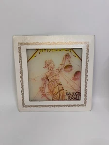 Vintage 80’s Carnival Fair Game Prize Glass Mirror Metallica And Justice For All - Picture 1 of 8