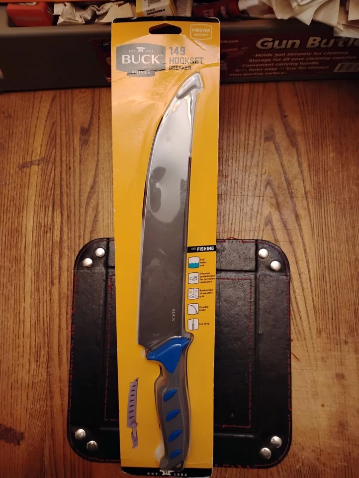 Buck Knives Hookset 149 Breaker 10" Titanium Coated Stainless Steel Blade Sheath - Image 1 of 4