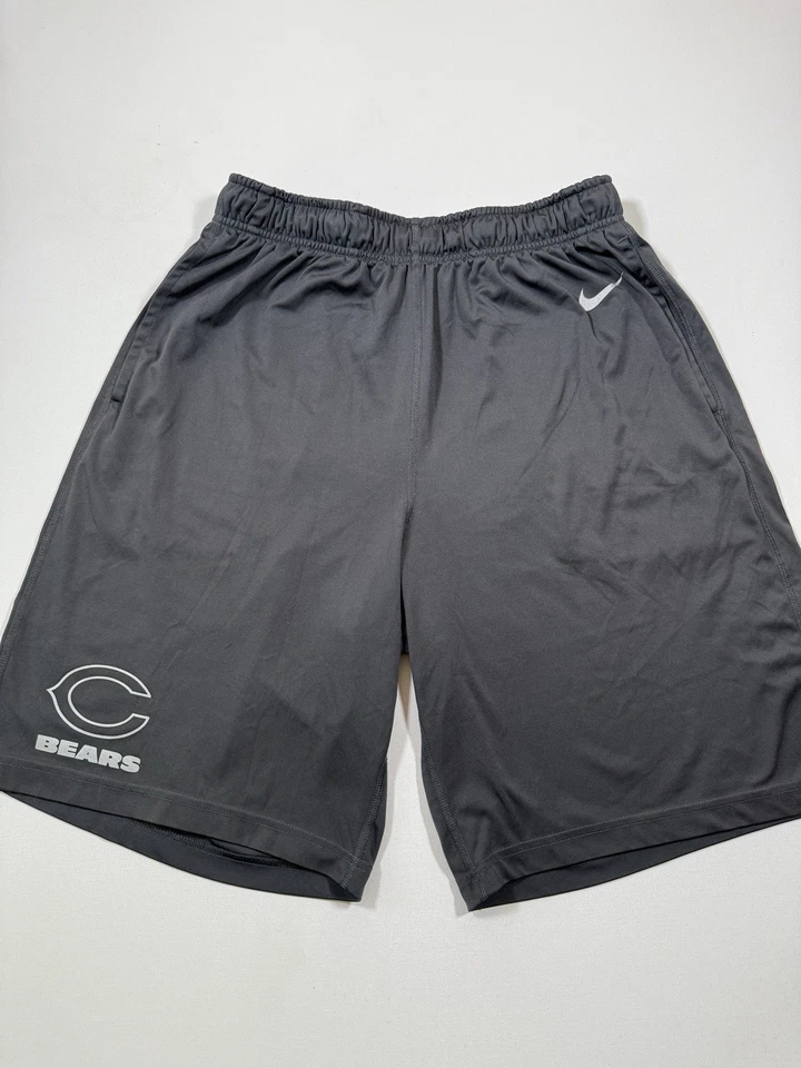 Pantalones Cortos Nike Chicago Bears Para Hombre Gris Mediano Dri-Fit Auténtico Fútbol NFL Logo Foto 1 de 4
