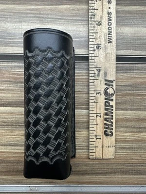 Triple K 88 Black Leather Basket Weave Mace OC Spray Holder Holster 1948-O - Image 1 of 3