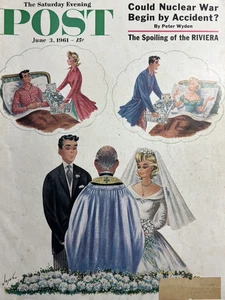 Constantin Alajalov Saturday Evening Post Breakfast In Bed Original Cover Only - Picture 1 of 1