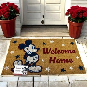 Disney Mickey Mouse blau rot weiß Sterne Kokos Fußmatte 18 x 30 in braun - Bild 1 von 3