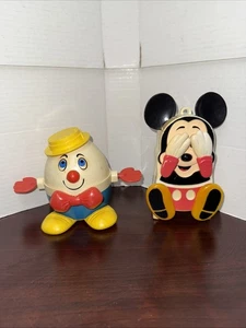 1980er Illco Walt Disney Mickey Mouse Peeka-Boo Aufziehspielzeug Teile & Humpty Dumpty - Bild 1 von 6