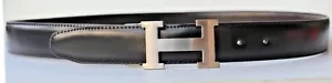 Bellisimo Made In Italy High Fashion High-Quality Black Leather Belt NWOT - Picture 1 of 3