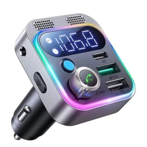 Car Wireless 5.3 Bluetooth FM Transmitter MP3 Player USB Car Charger Adapter UK - Picture 1 of 7