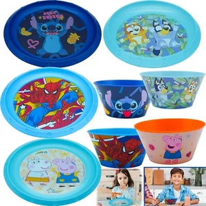 Reusable Plastic Dinner Set Plate Bowl Licensed Tableware Set Kids 4+Year - Picture 1 of 101