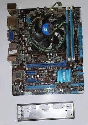 ASUS P8875-M LX PLUS MOTHERBOARD, CPU Intel i5-3450 3.1Ghz+FAN,8GB RAM,SHIELD - Immagine 1 di 3