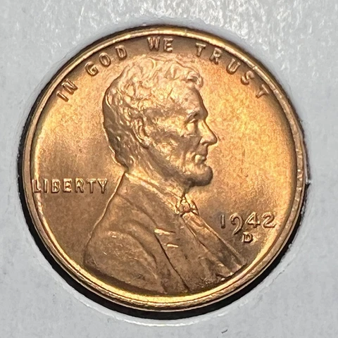 1942-D Lincoln Wheat grades at Nice Red Uncirculated Free S&H Lot 78 Cover