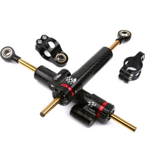 For Honda Yamaha 9.8“ 250mm Carbon Fiber Stabilizer Steering Damper Universal - Bild 1 von 6