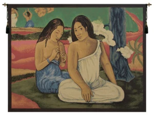 Tapiz Jacquard Italiano Joy Colgante de Pared por Gauguin Mezcla de Algodón 36"x50" - Imagen 1 de 6