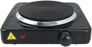 FORNELLO ELETTRICO GHISA 1000W CAMPEGGIO ACCIAIO PIASTRA TERMOSTATO 5 LIVELLI - Foto 1 di 3
