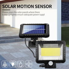 100LED Solar Power PIR Motion Sensor Wall Light Garden Security Flood Lamp UK