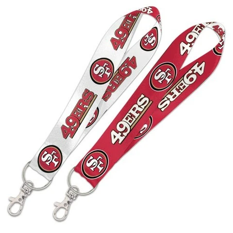 SAN FRANCISCO 49ERS WRISTLET LANYARD KEY CHAIN 1" WIDTH 8" LENGTH W/ CLASP Cover