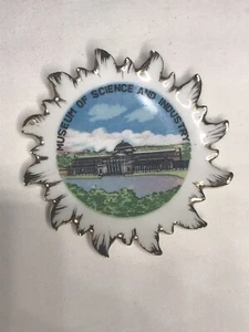 "Plato de recuerdo de cerámica de Chicago vintage de museo de ciencia e industria 2 3/8"" ~ Japón" - Imagen 1 de 3