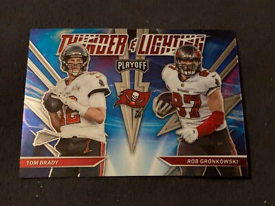 2021 Playoff Thunder & Lightning Tom Brady & Rob Gronkowski TL-4 Buccaneers - Image 1 of 2