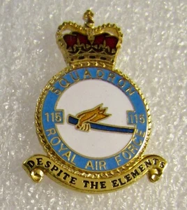 DANBURY MINT RAF ROYAL AIR FORCE -  115 Squadron - Gold Plated Enamel Plaque - Picture 1 of 2