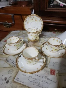 Crescent & Sons teacup & saucer England, Gold flower . RD. NO. 143138 - Picture 1 of 24