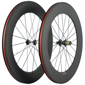 88mm Deep Carbon Road Bike Wheels Novatec 271 Hub Cycling Carbon Wheelset 20/24 - Picture 1 of 12