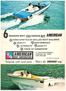 PRINT AD, 1974 ABC American Boat Corp 70's Buy American Boats MCM Spokane WA USA - Picture 1 of 1