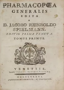 PHARMACOPEA GENERALIS EDIT TREUTTEL STRASBURG 1786. JACOBO REINBOLDO. - Foto 1 di 1