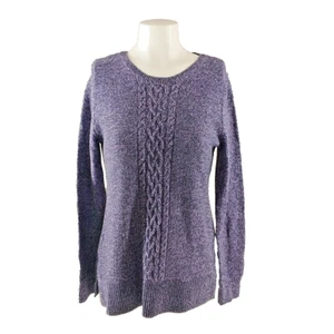 NWT KAREN SCOTT Fall textured Sweater SMALL(4-6) Cable Knit Purple Cotton - Picture 1 of 12
