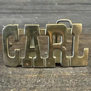 Carl Name Solid Brass Vintage Belt Buckle - Picture 1 of 8
