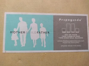 4er Set "MUTTER KIND VATER" Trinkgläser Propaganda 2 Tumbler 2 Longdrink - Bild 1 von 5