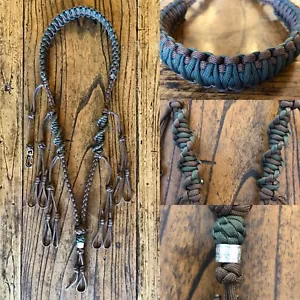 Paracord Duck Goose Waterfowl Predator Call Lanyard Brown Emerald Green OD Green - Picture 1 of 5