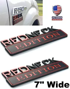 TWO-BLACK Large 7" REDNECK EDITION Decal Sticker Car Truck Emblem Badge Red Neck - Bild 1 von 4