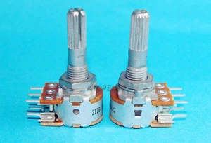 1pc Japan ALPS RK16 50KAX2 Stereo Volume Potentiometer Dual-50K Knurled Shaft - Picture 1 of 2