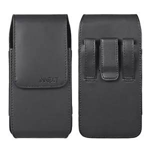 XL Phones Leather Vertical Case Pouch Belt Clip Loop Holster Fits Otterbox Cover - Picture 1 of 13