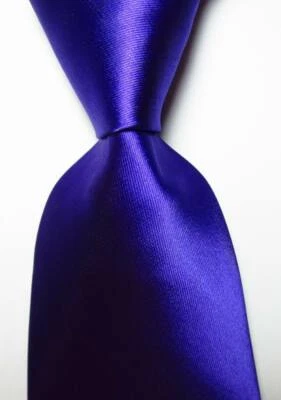 New Classic Solid Purple JACQUARD WOVEN 100% Silk Men's Tie Necktie - Image 1 of 2