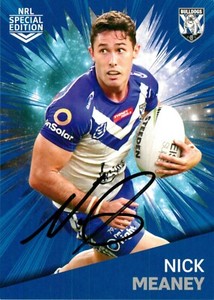 ✺Signed✺ 2021 CANTERBURY BULLDOGS NRL Card NICK MEANEY Rivalry Special Edition