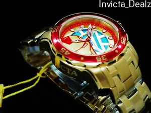 Invicta Herren 48mm Pro Diver SCUBA Marvel IRON MAN limitierte Auflage rot/goldfarbene Uhr - Bild 1 von 9
