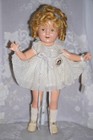 Vintage 1930s Ideal 17" Composition Shirley Temple Doll - BLUE Dot Dancing Dress