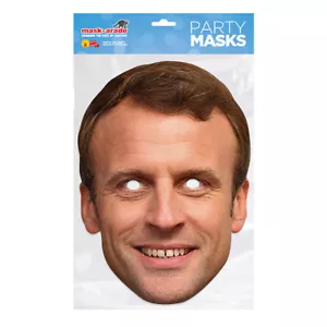 Emmanuel Macron Party Mask - Face Card A4 Fancy Dress Ladies Mens Mask-Arade - Picture 1 of 2