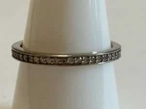 Kiera Couture 925 Sterling Silver Stackable Swarovski Zirconia Ring Size 9 - Foto 1 di 4