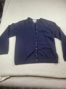 Pendleton Damen Pullover 100% Lammwolle Navy Knopfleiste Vintage - Bild 1 von 8