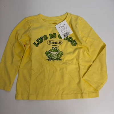 Camisa Life is Good Kids talla 3T amarilla manga larga nueva con etiquetas "Life is Good, Toadally" Foto 1 de 4