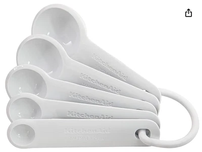 Juego de cuchara medidora de plástico blanco KITCHEN AID (5 piezas) (NUEVO) Foto 1 de 2
