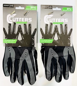 2 PAAR, Cutters Football Epic Receiver Handschuhe Erwachsene L/XL - Sticky Grip Handfläche - Bild 1 von 3