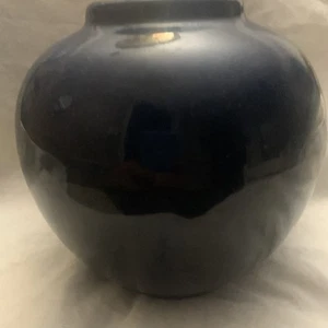 Havertys dekorative kobaltblaue Keramik Vase 7x6 - Bild 1 von 10